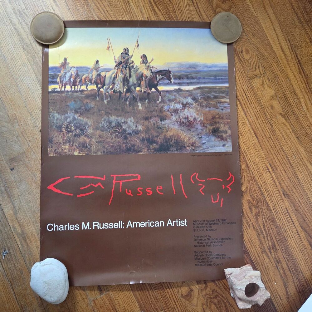 1982 Charles M Russell American Artist Gateway Arch St Louis Exhibition Poster